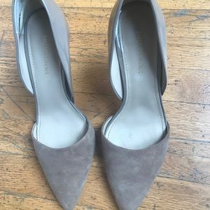 Suede/ Patent Leather Pumps